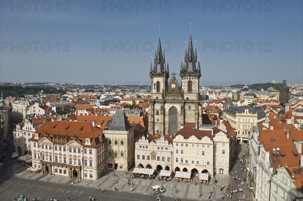 Church and cityscape.