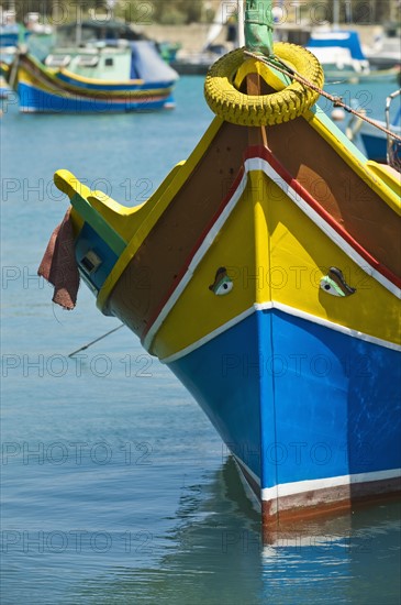 Fishing boats in harbor.