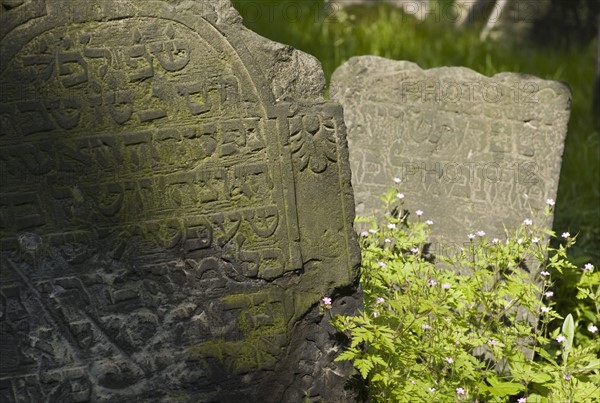 Gravestones in cemetery.