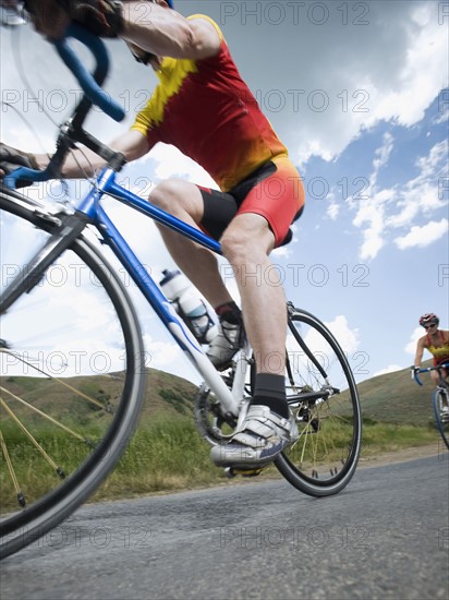 Cyclists on country road. Date : 2008