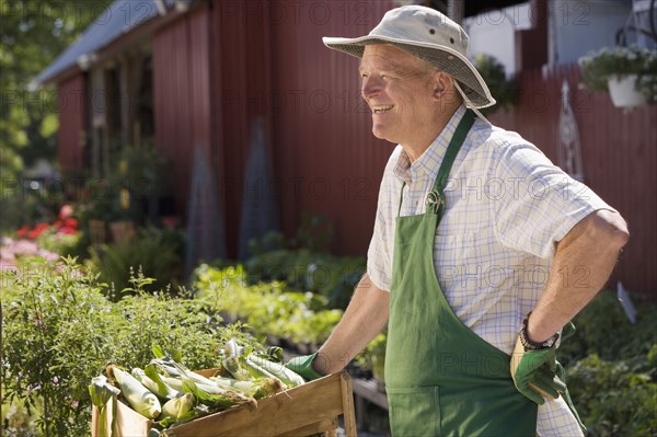 Man working in garden center. Date : 2008