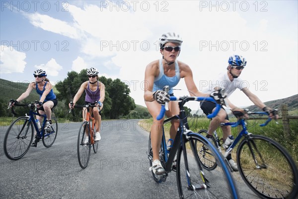Cyclists on country road. Date : 2008