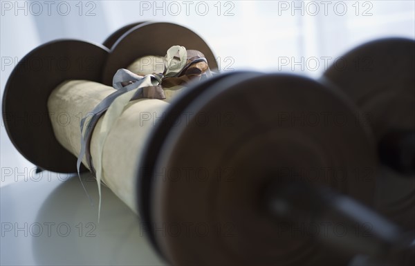 Torah scrolls.