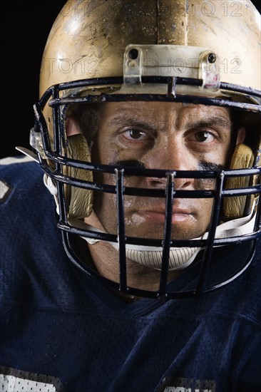 Close up of football player looking serious. Date : 2008