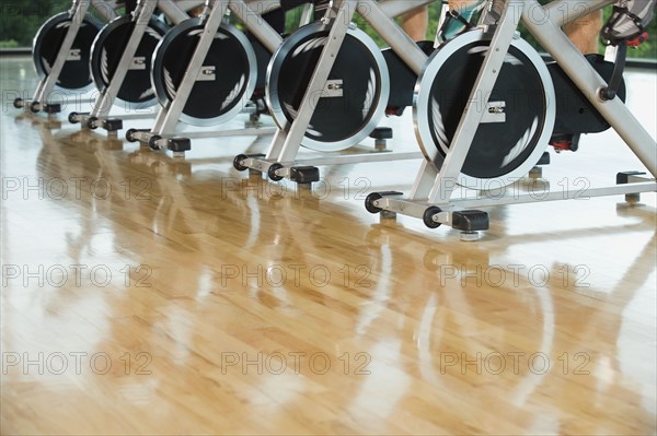 Exercise bikes in a row. Date: 2008