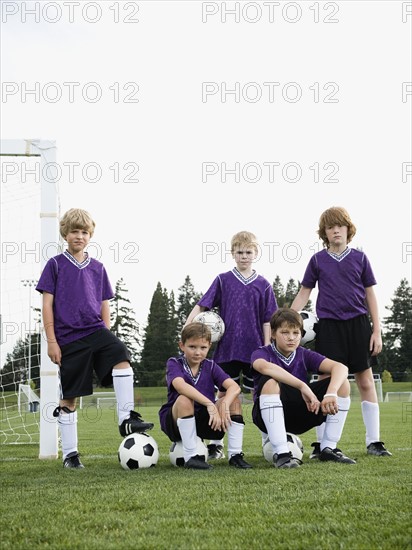 Portrait of boys soccer team. Date: 2008