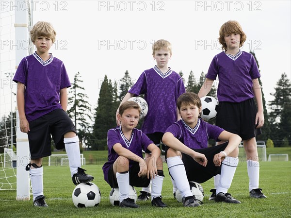 Portrait of boys soccer team. Date: 2008