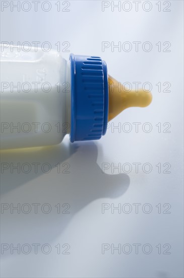 Close up of baby bottle.