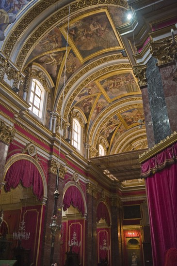 Interior of Mdina Cathedral, Malta.