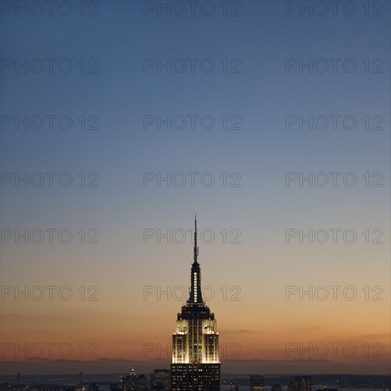 Sunset view of Empire State Building.