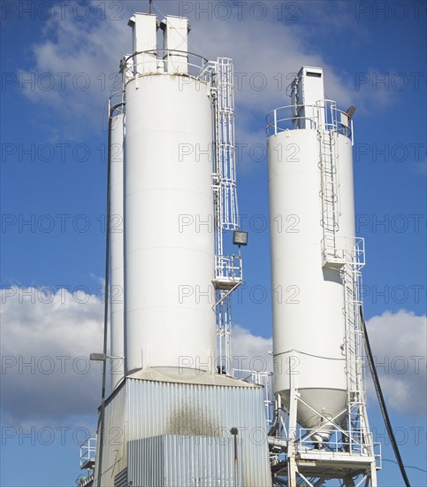 Silos at concrete plant. Date : 2008