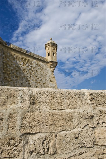 Senglea Point parapet, Valleta, Malta.