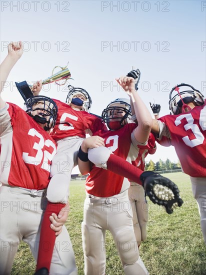 Football team with trophy celebrating. Date : 2008