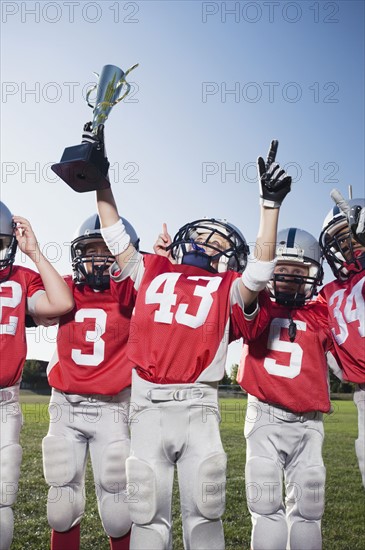 Football team with trophy. Date : 2008