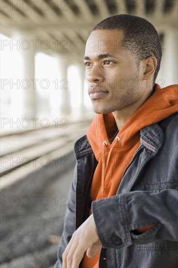 Portrait of young man looking pensive. Date : 2008