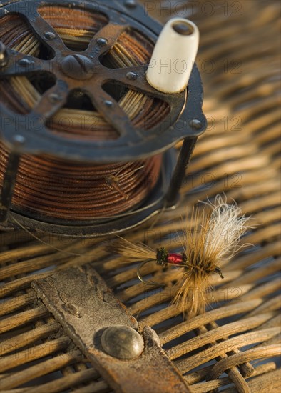 Close up of fly fishing lure.