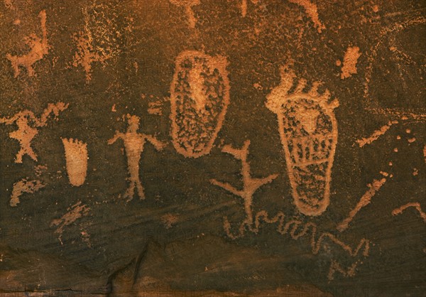 Close up of petroglyph, Utah.