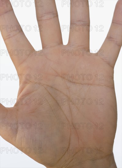 Close up of hand.