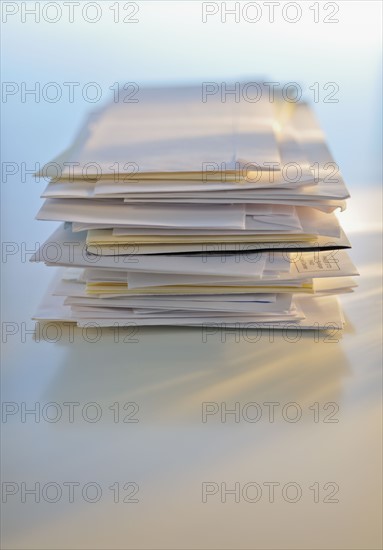 Stack of mail.
