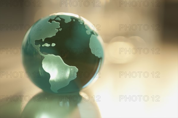 Close up of glass globe.