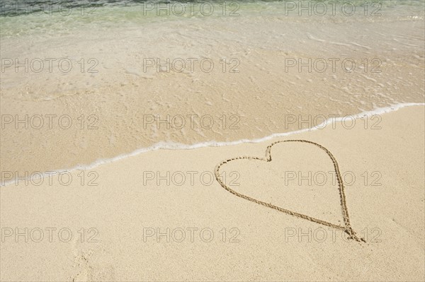 Heart drawn in sand.