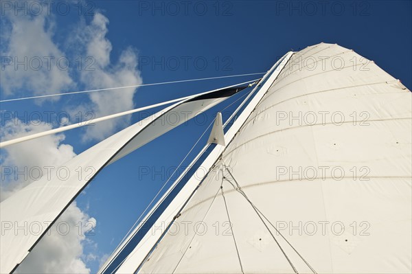 Sailboat and blue sky.