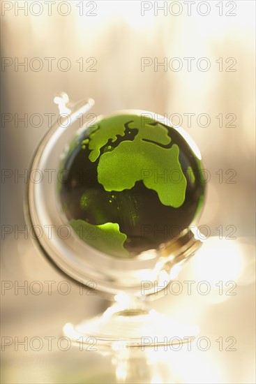 Close up of glass globe.