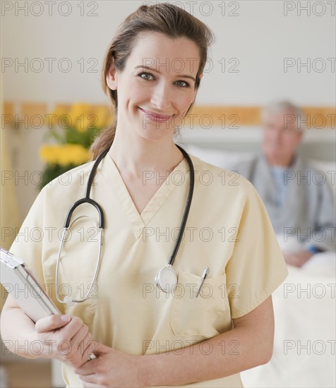 Nurse in hospital room.