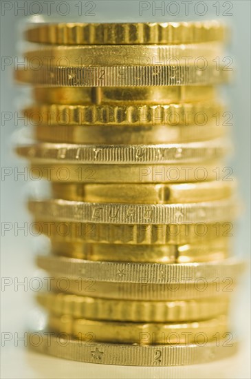 Stack of euro coins.