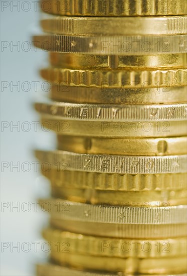 Stack of euro coins.