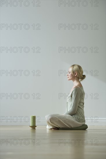 Woman meditating.