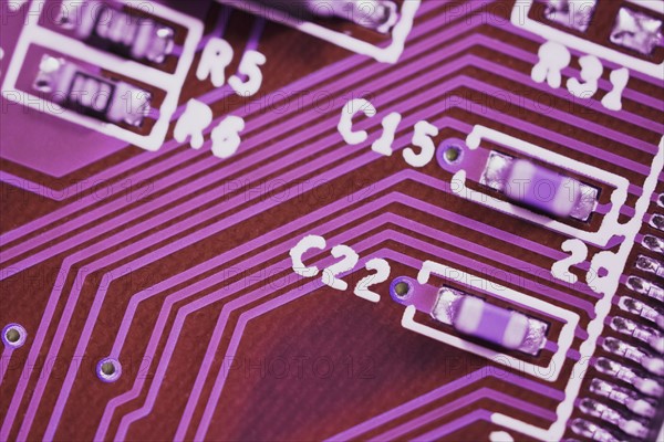 Close up of computer circuit board.