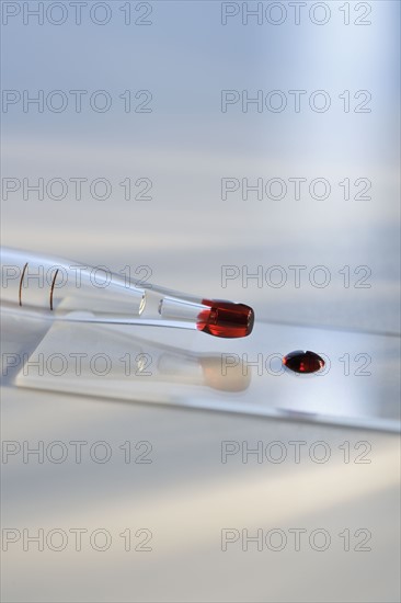 Drop of blood on slide.