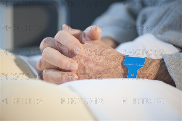 Close up of senior man in hospital.