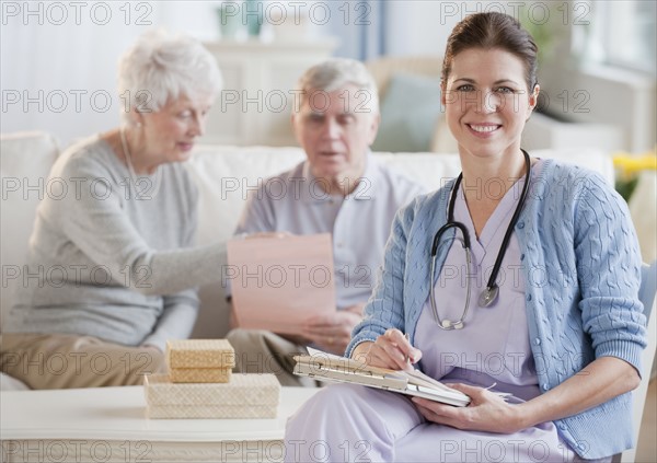 Nurse with senior adults.