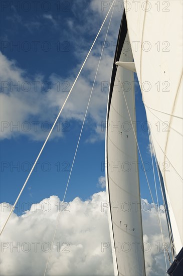 Sailboat and blue sky.