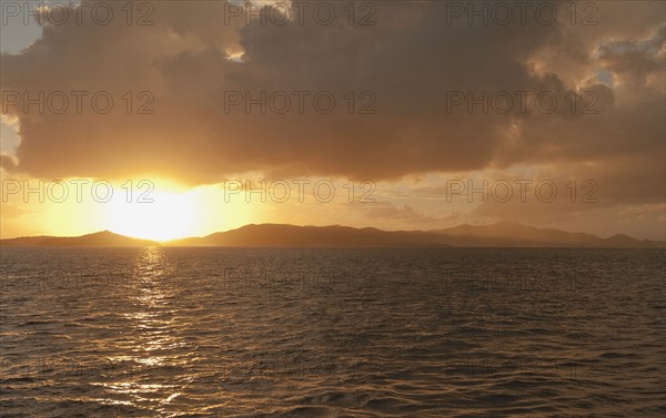 View of St. Thomas at sunset.