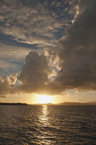 View of St. Thomas at sunset.