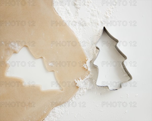 Christmas cookie cutter and dough. Photographe : Jamie Grill