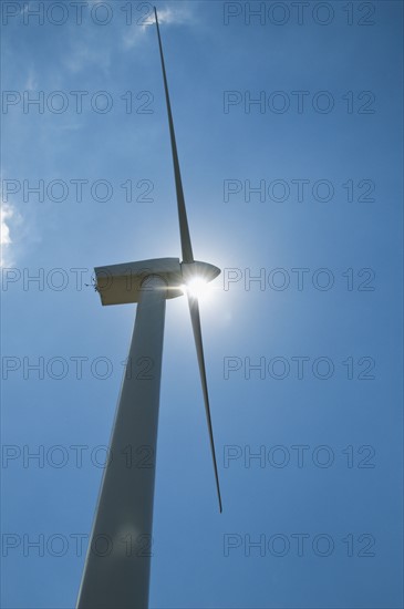 Low angle view of wind turbine. Photographe : Daniel Grill