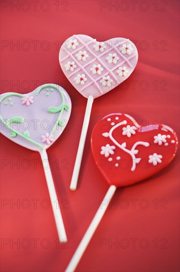 Valentine’s Day lollipops. Photographe : Daniel Grill