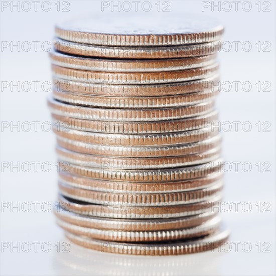 Stacks of coins. Photographe : Jamie Grill