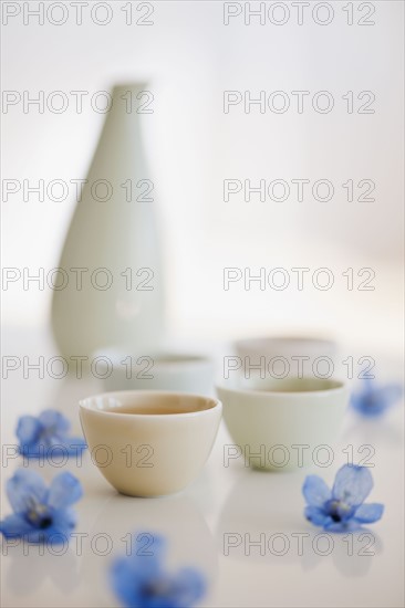 Tropical flowers and tea.