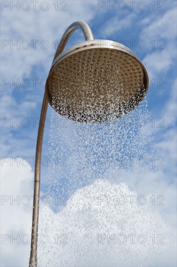 Water from outdoor shower.