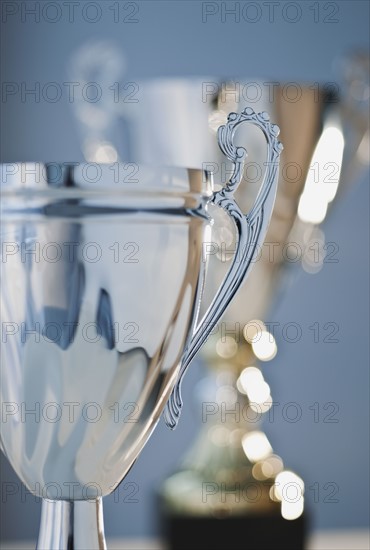 Silver trophies.