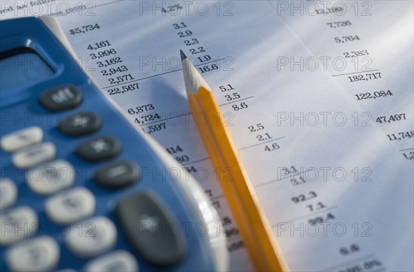 Close up of finance tools.