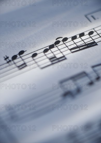 Close up of sheet music.