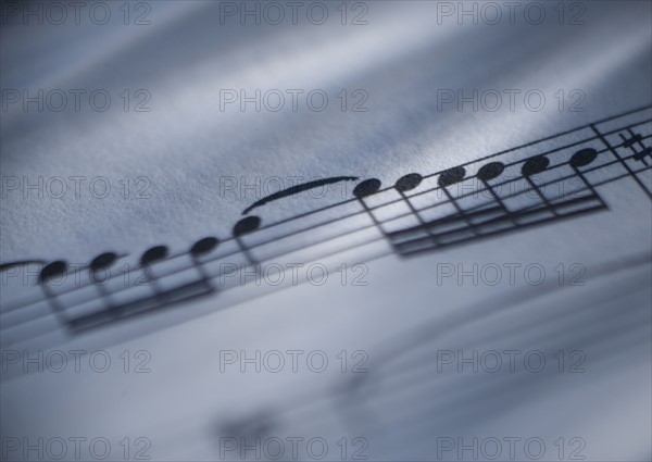 Close up of sheet music.