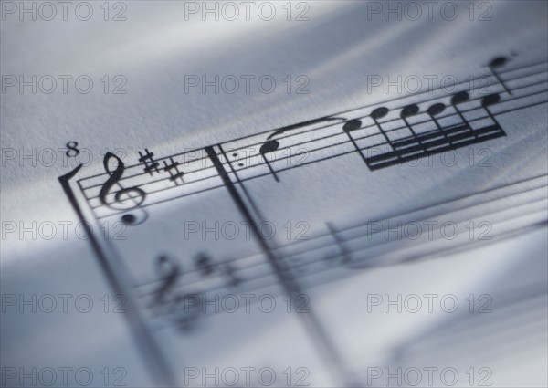 Close up of sheet music.