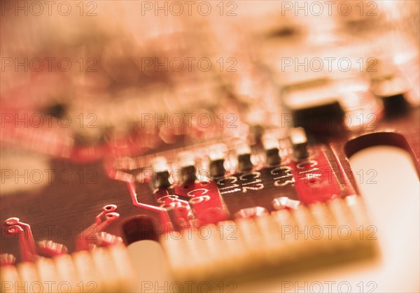 Close up of computer circuit board.